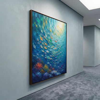Colorful Painting - Underwater School of Fish
