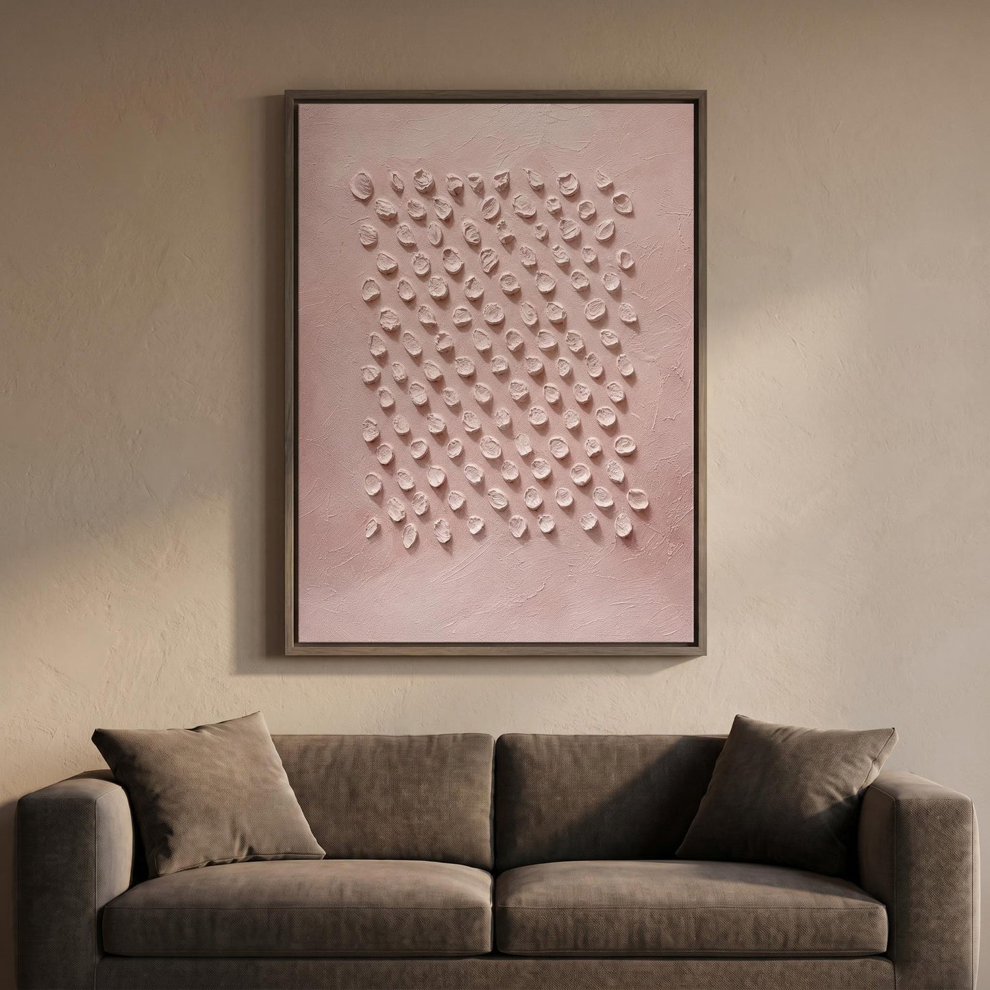 Wabi-Sabi Wall Art - Dusty Pink Textured Ripples