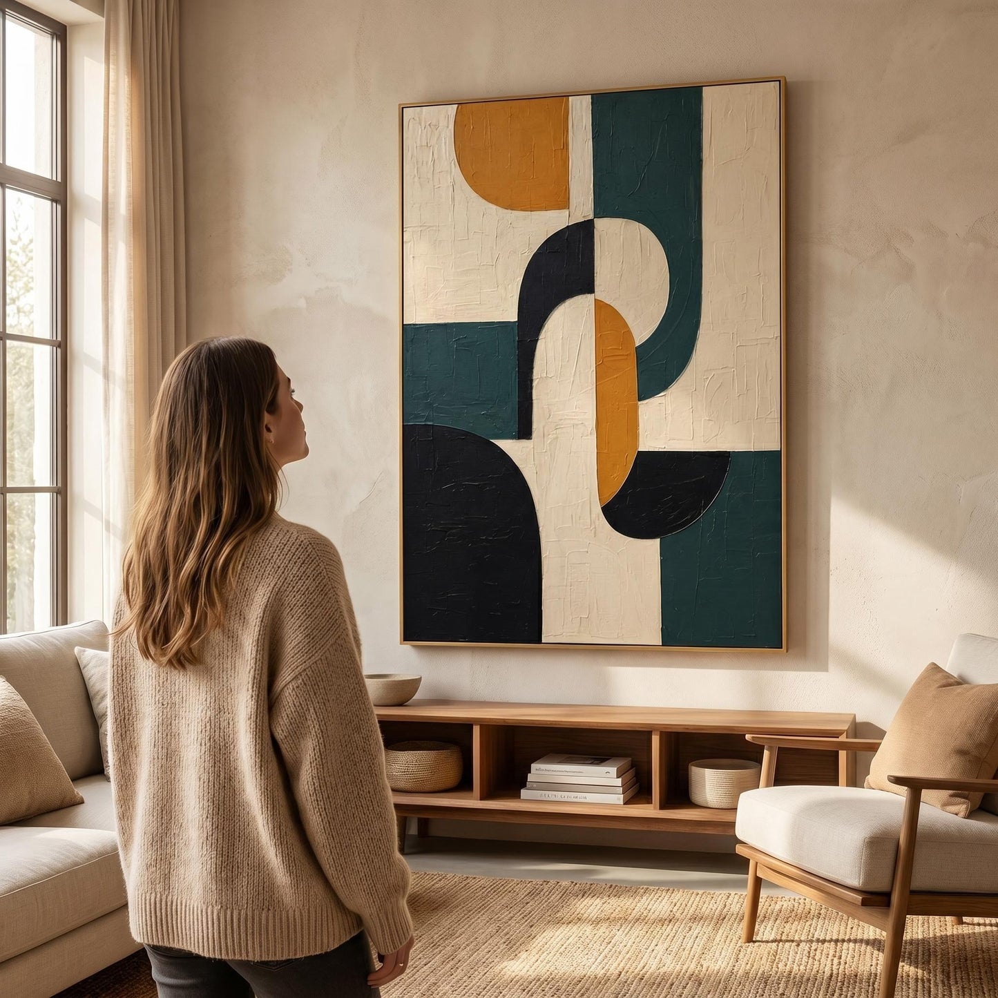Abstract Art Painting - Geometric Echo