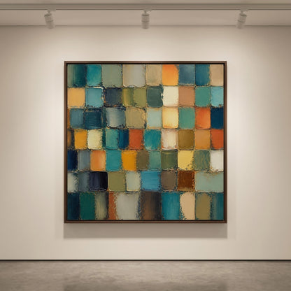 3D Textured Painting - Vintage Color Tiles