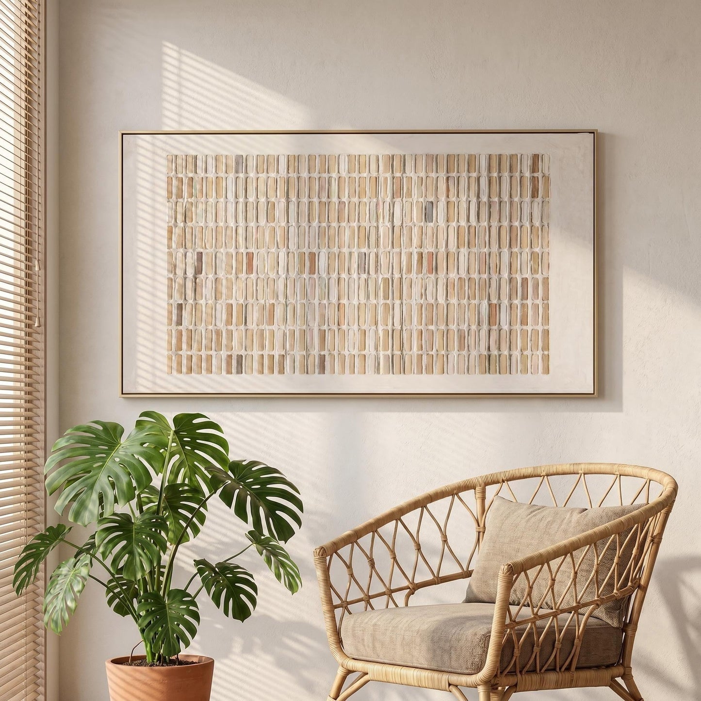 Wabi-Sabi Wall Art - Textured Grid