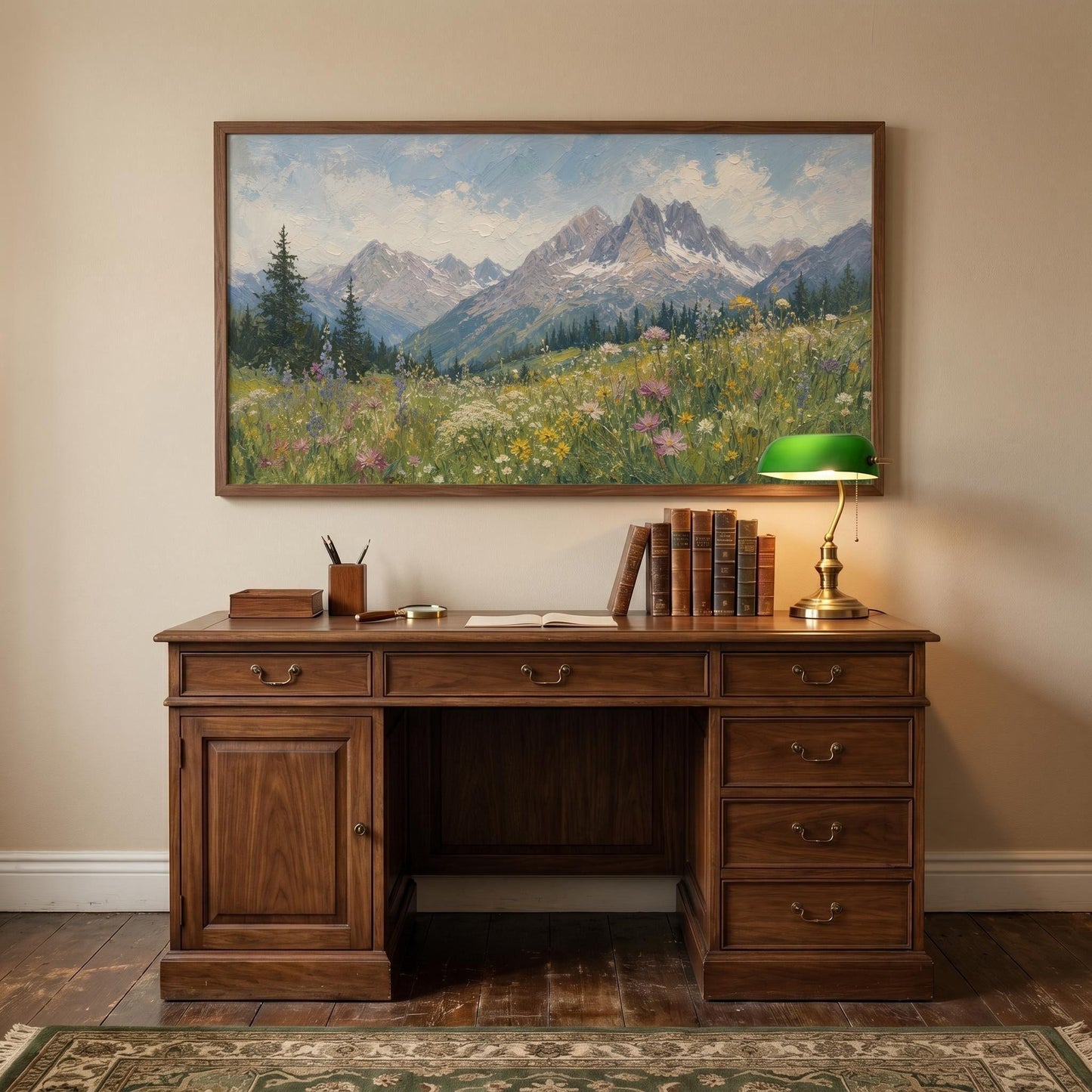 Wabi-Sabi Wall Art - Textured Mountain Meadow