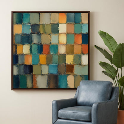 3D Textured Painting - Vintage Color Tiles