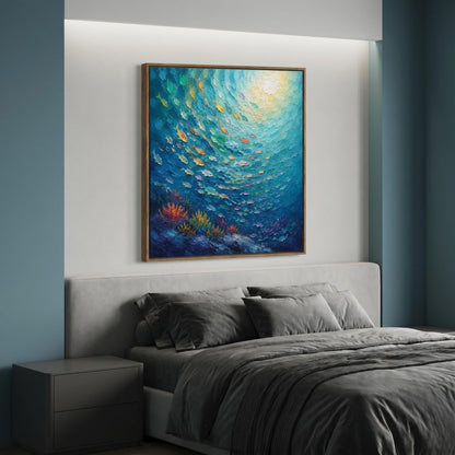 Colorful Painting - Underwater School of Fish