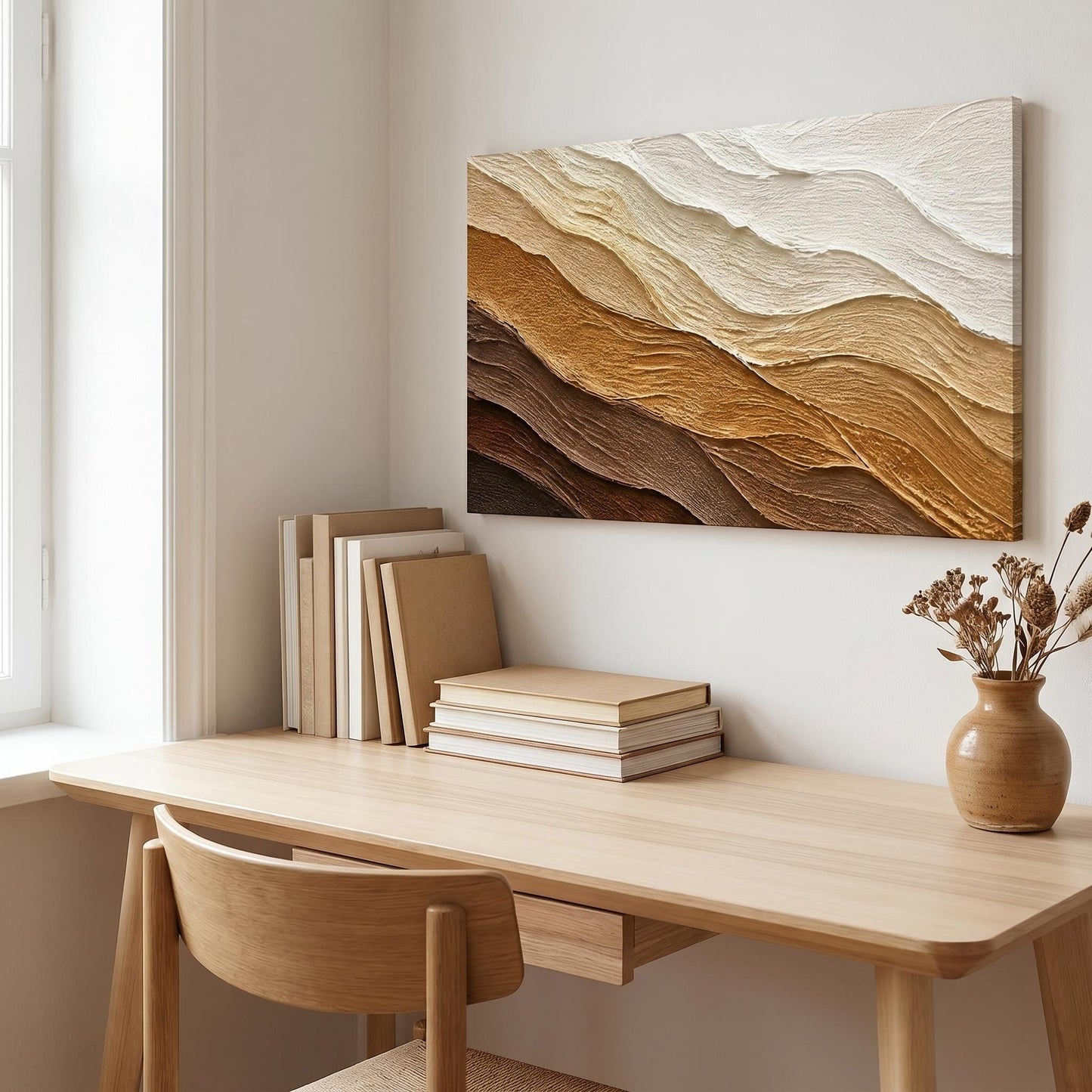 Wabi-Sabi Wall Art - Earthy Waves
