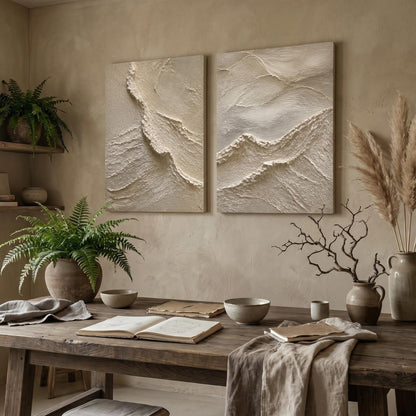 3D Textured Painting - Textured Terrain Diptych