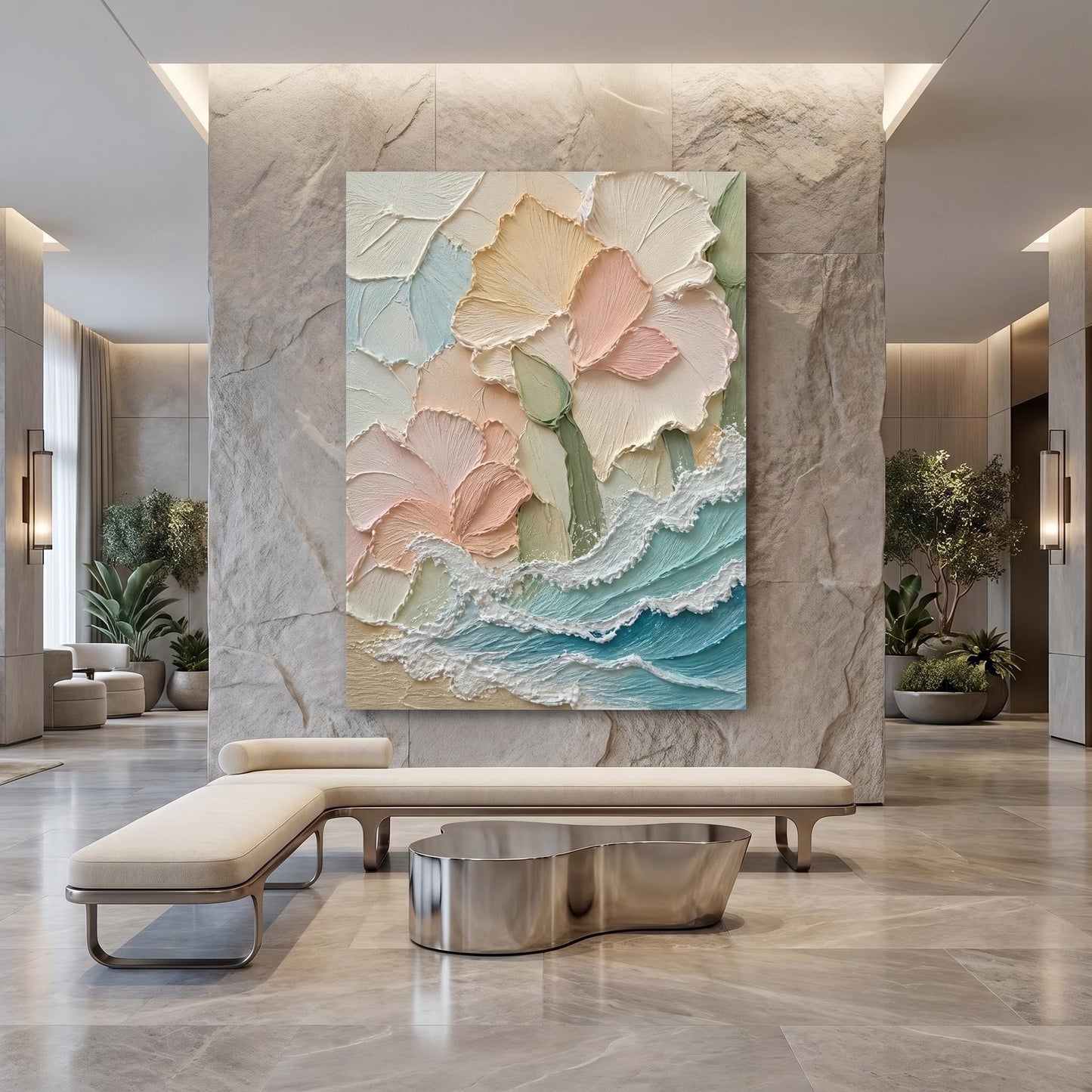 Minimalism - Pastel Floral Waves