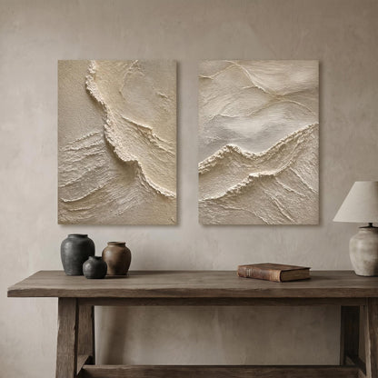 3D Textured Painting - Textured Terrain Diptych